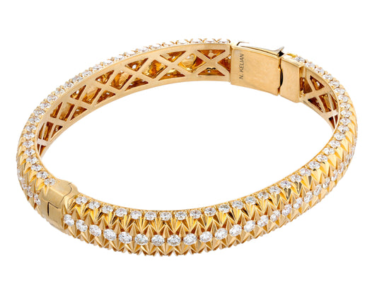 7.9 CTTW Diamond French Pave Bracelet In 18k Yellow Gold