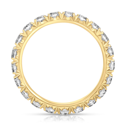 Diamond French Pave Ring In 18k Yellow Gold