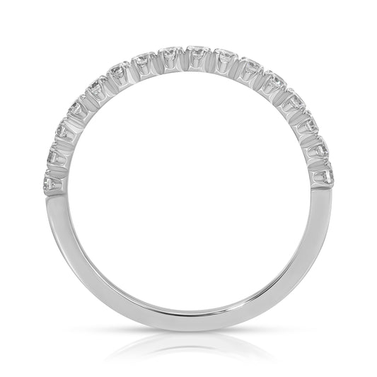Diamond U Pave Ring In 18k White Gold