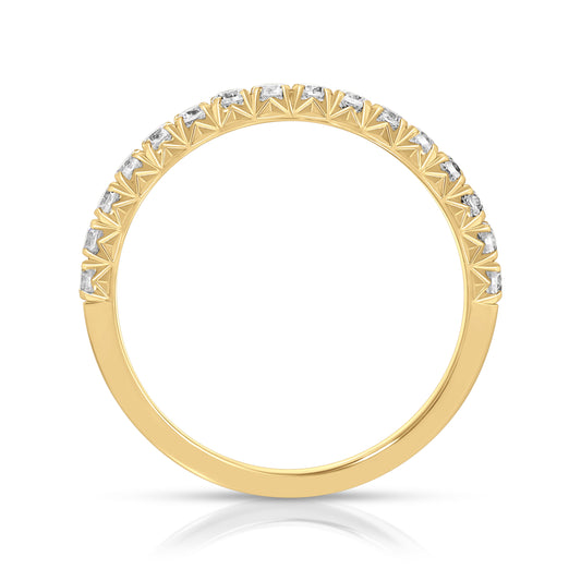 Diamond French Pave Ring In 18k Yellow Gold