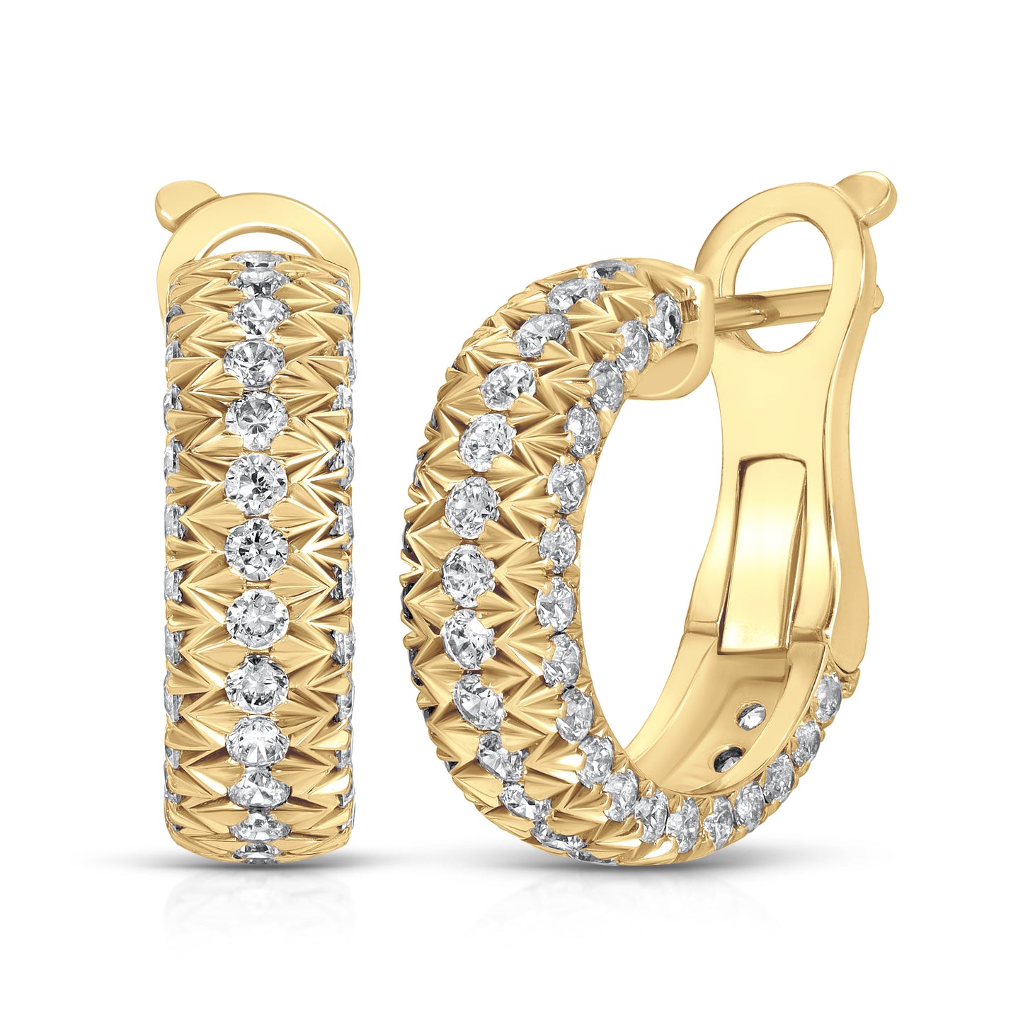 3.33 CTTW Diamond French Pave Earrings In 18k Yellow Gold