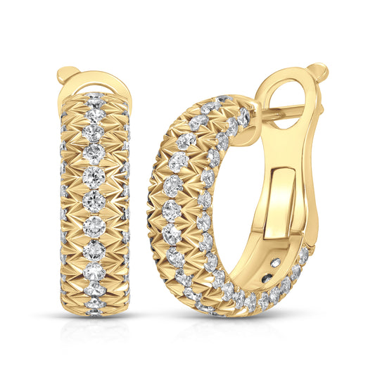 3.33 CTTW Diamond French Pave Earrings In 18k Yellow Gold
